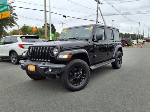 2021 Jeep Wrangler Unlimited Sahara Altitude Black Clearcoat, Lynnfield, MA